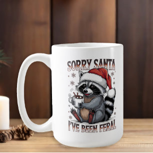 Taza De Café Mapache de Navidad He sido salvaje regalo gag