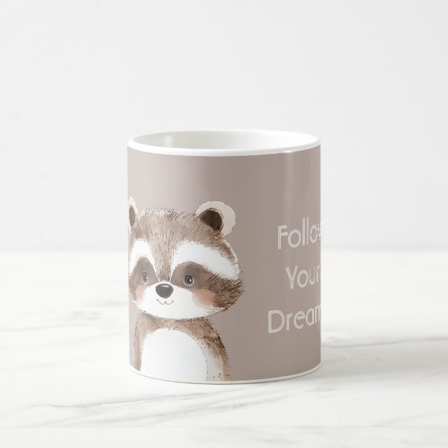Taza De Café Mapache de Sigue tus Sueños (Centro)