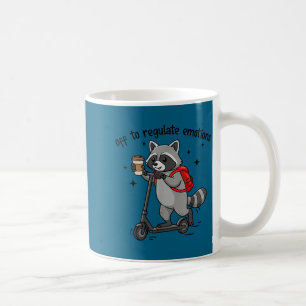 Taza De Café Mapache divertido en scooter para regular emocione