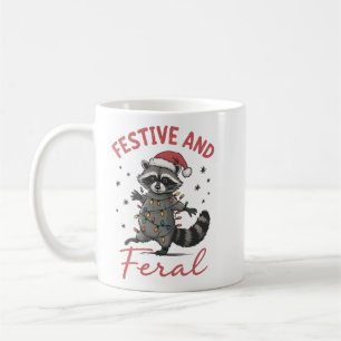 Taza De Café Mapache Divertido Navidad Feral Meme Navidad 