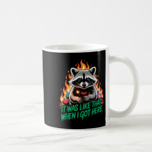 Taza De Café Mapache Divertido Navidad Mapache de Basura Navida
