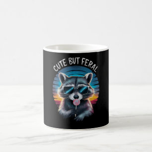 Taza De Café Mapache Divertido Pero Feral Lindo