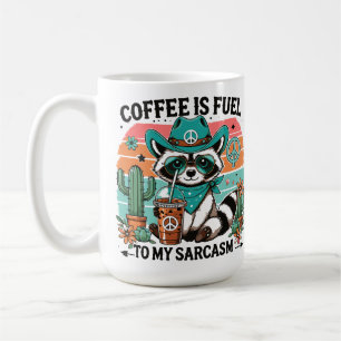 Taza De Café Mapache Divertido Sarcasmo Combustible Café