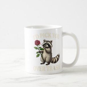 Taza De Café Mapache Divertido Te Ck Sobre Basura Día de San Va