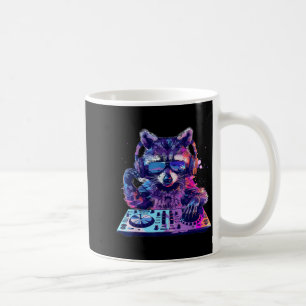 Taza De Café Mapache Dj Edm Techno House Música Loco Amante De 