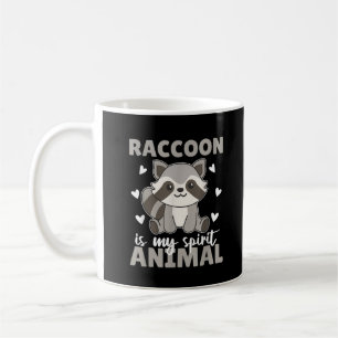 Taza De Café Mapache es mi animal espiritual Mapache lindo