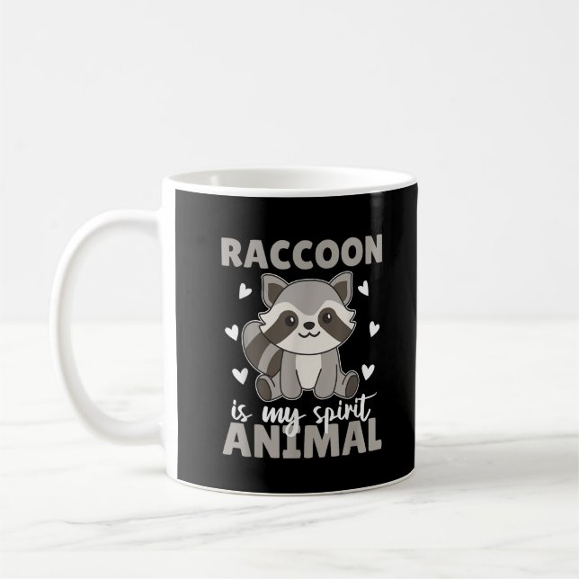 Taza De Café Mapache es mi animal espiritual Mapache lindo (Izquierda)