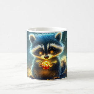 Taza De Café mapache estilizado y lindo