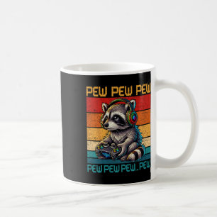 Taza De Café Mapache Gamer de Pew Antiguo Videojuegos Amor Mapa