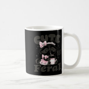 Taza De Café Mapache lindo pero salvaje meme divertido de anima