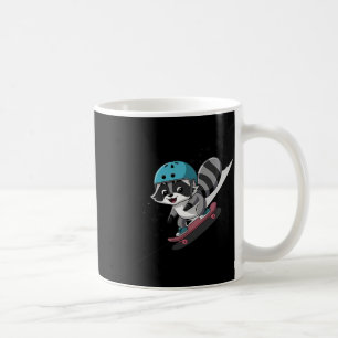 Taza De Café Mapache Patinador Estrella Cohete Radical