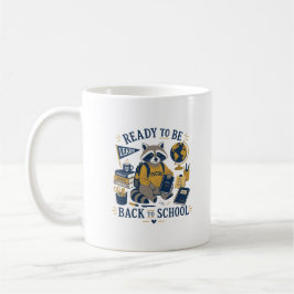 Taza De Café Mapache Retro Estético De Regreso A Clases