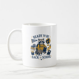 Taza De Café Mapache Retro Estético De Regreso A Clases