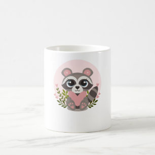 Taza De Café Mapache sosteniendo un corazón para el Día de San