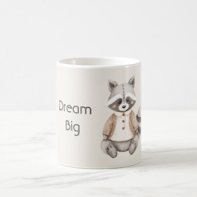 Taza De Café Mapache Sueña Grande (Centro)
