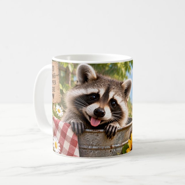 Taza De Café Mapache Un Poco Travieso (Anverso izquierdo)
