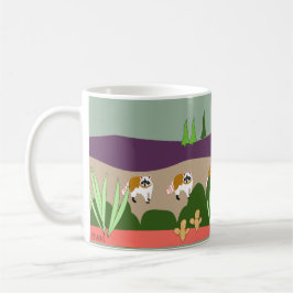 Taza De Café Mapache y bebés en alto bosque del desierto