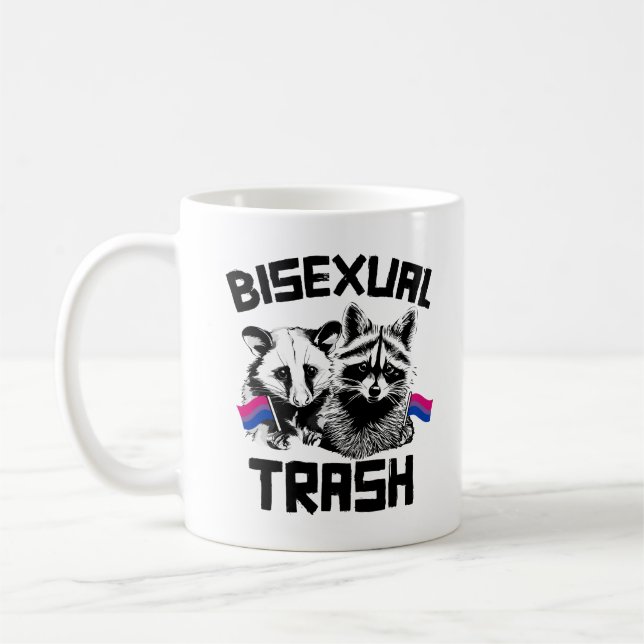 Taza De Café Mapache y zarigüeya basura bisexuales (Izquierda)