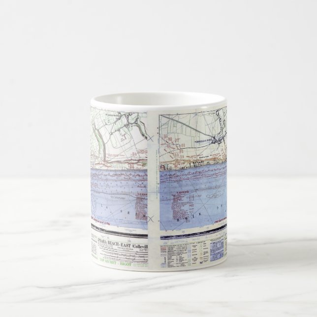 Taza De Café Mapas del desembarco por playa de Omaha (Centro)