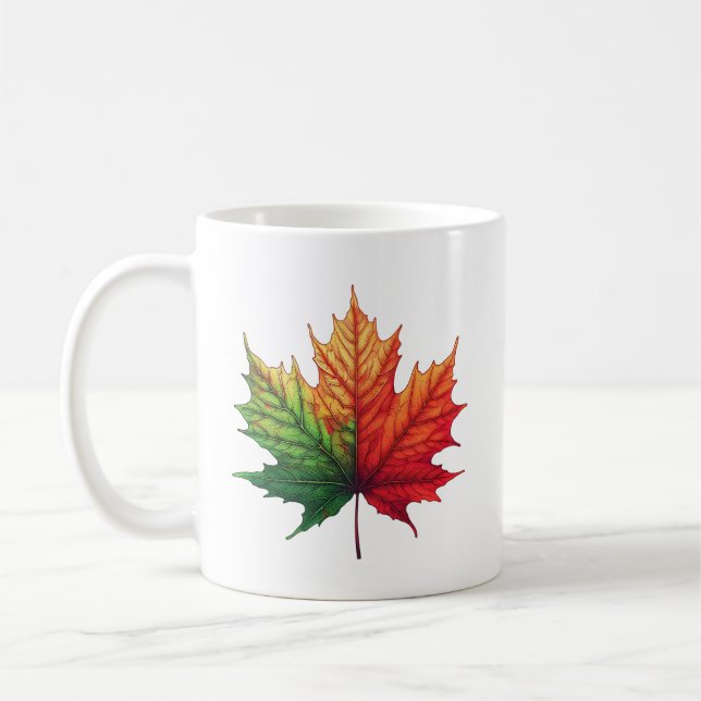 Taza De Café Maple Fall Leaf Classic Ceramic (Izquierda)