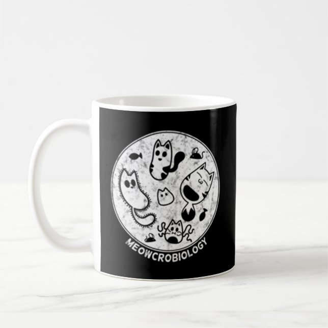 Taza De Café Maqueta de microbiología de bacterias gatas en est (Izquierda)