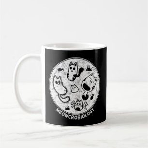 Taza De Café Maqueta de microbiología de bacterias gatas en est