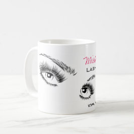 Taza De Café Maquillaje minimalista de Moda de pestañas negras