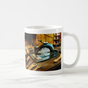 Taza De Café Máquina de coser anticuada