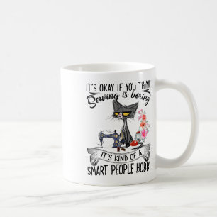 Taza De Café Máquina de coser arte de patchwork gato de costura