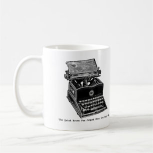 Taza De Café Máquina de escribir, el Fox rápido de Brown…