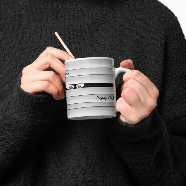 Taza De Café Máquina de Halloween personalizada (Spooky Halloween Mummy Personalized mug.)