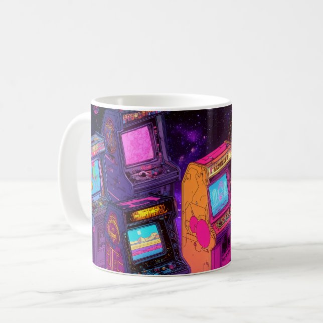 Taza De Café Máquinas de Arcade Retro (Anverso izquierdo)