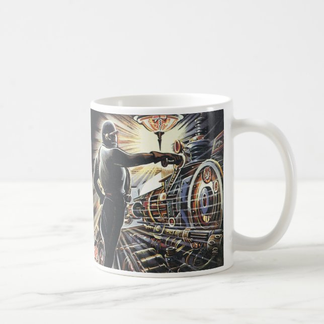 Taza De Café Máquinas futuristas de ciencia ficción de ciencia  (Derecha)