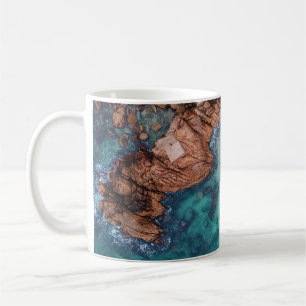 Taza De Café Mar azul claro y rocas