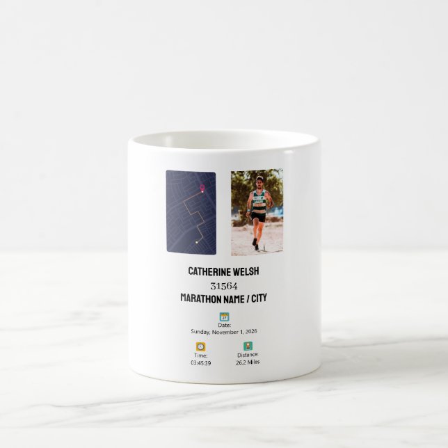 Taza De Café Marathon Marathoner Finisher Running Runner (Centro)