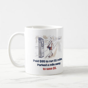 Taza De Café Maratón divertido de medio fondo para ahorrar $5 a