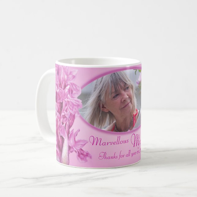 Taza De Café Maravillosa madre morada de orquídeas (Anverso izquierdo)