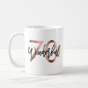 Taza De Café Maravilloso 70.º   Aniversario de Oro Moderno y El