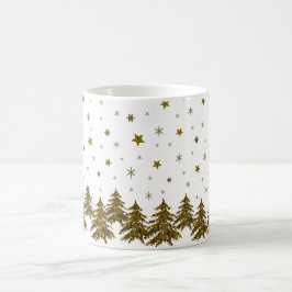 Taza De Café Maravilloso árbol de Navidad, luna, estrellas