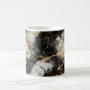Taza De Café Marble de lujo blanco, dorado y negro elegante