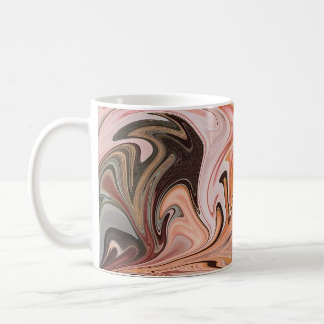 Taza De Café Marble Forms – Pink & Beige Soft Marble (Izquierda)