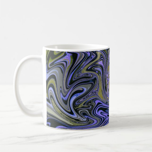Taza De Café Marble Forms – Violet & Gold Mystic Energy (Izquierda)