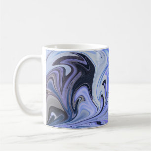 Taza De Café Marble Forms – White & Grey Minimal Texture