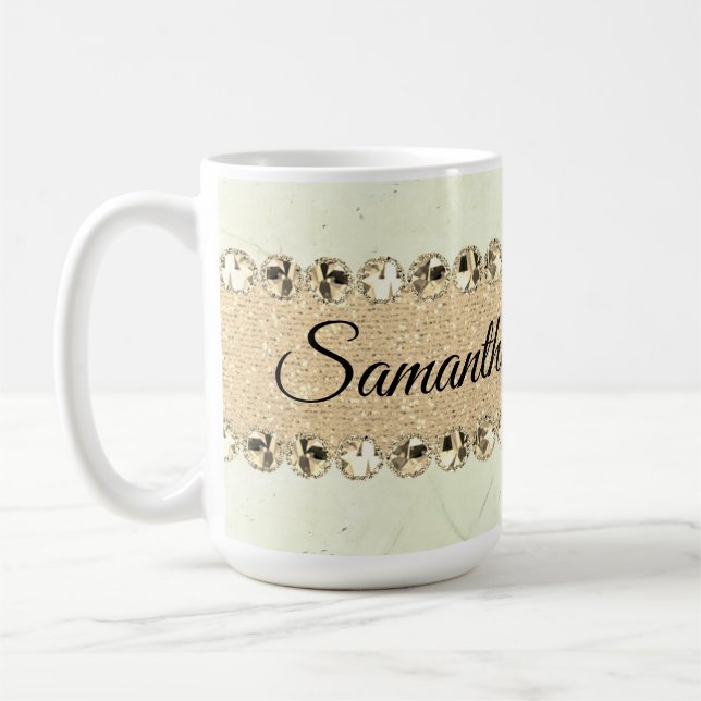 Taza De Café Marble verde Diamond Bling (Izquierda)