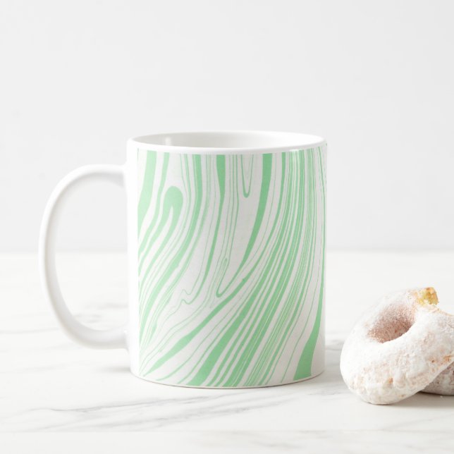 Taza De Café Marble verde Swirls Marble Lines (Con donut)