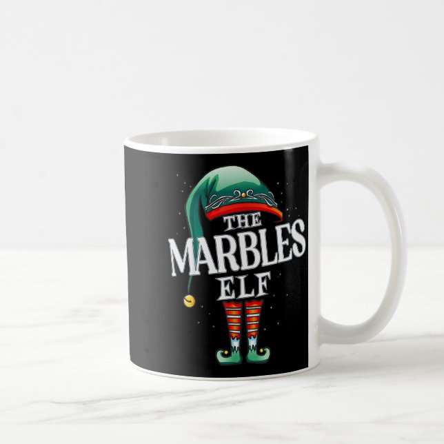 Taza De Café Marbles Elf Christmas Group Xmas Pajama Party  (Derecha)