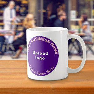 Taza De Café Marca comercial morada en la banda Mug