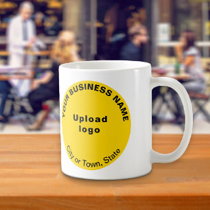 Taza De Café Marca comercial redonda amarilla en Mug