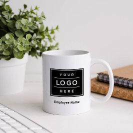 Taza De Café Marca de nombre de empleado personalizado y logoti