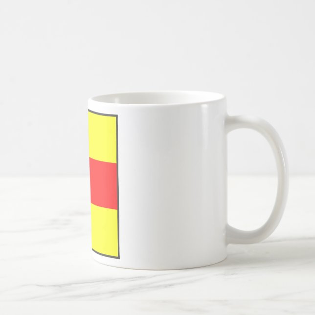 Taza De Café marca de señal de alfabeto marítimo número dos 2 l (Derecha)